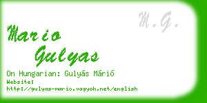 mario gulyas business card