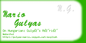 mario gulyas business card